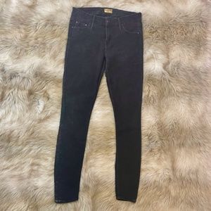 MOTHER– THE LOOKER -black denim and gold sparkle sz 27